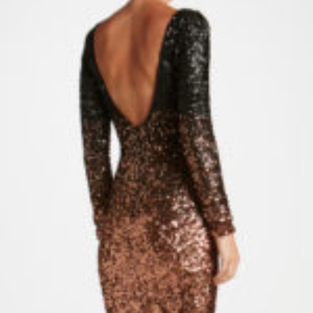 Lola Ombre Sequin Mini  Dress The Population S - Picture 2 of 4